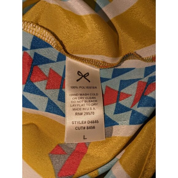 Anthropologie Francescas Bird Cage Aztec Long Sleeve Tunic Shirt Large Geometric - Picture 6 of 6